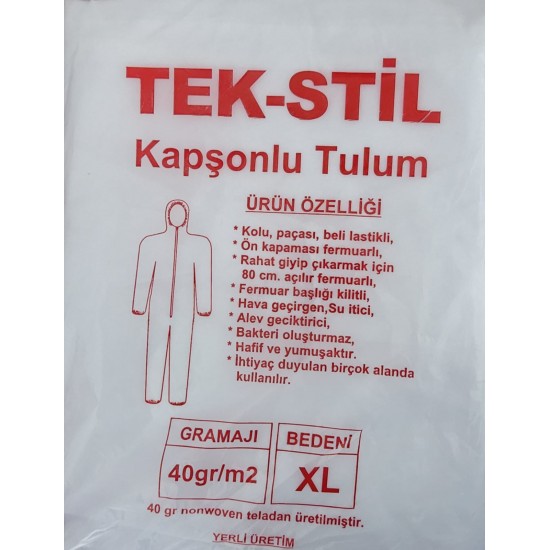 Tek Kullanımlık Kapüşonlu Tulum 40 gram